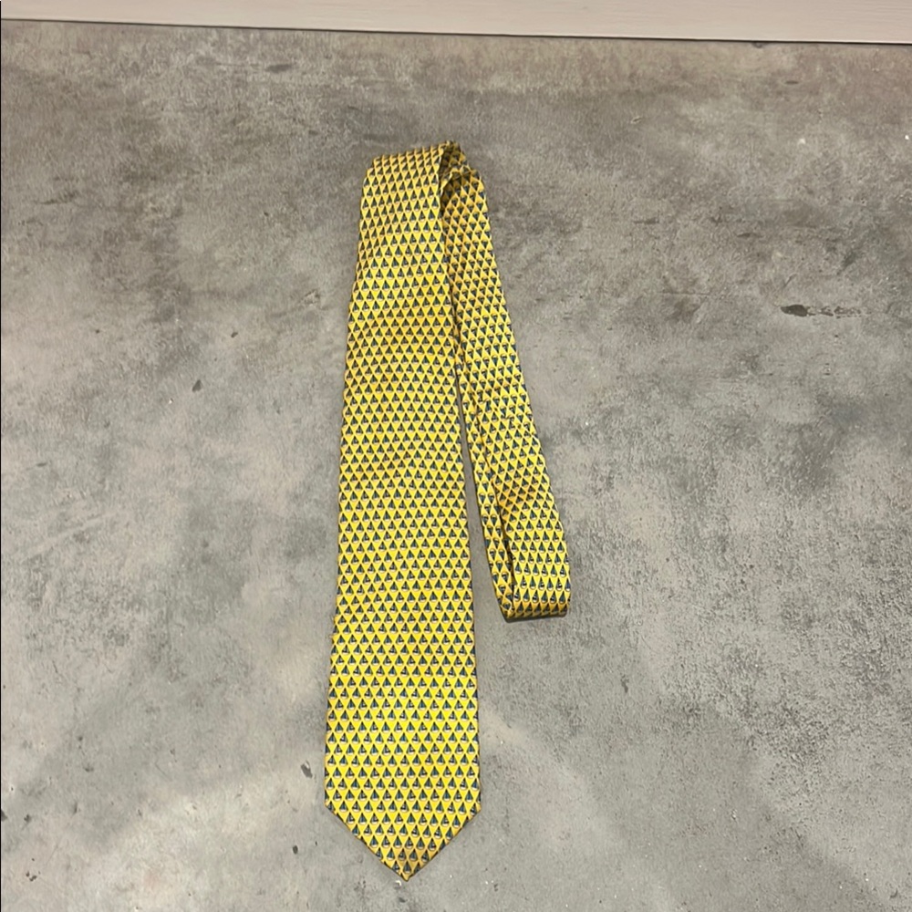 NWT Brooks Brothers Yellow Sailing Patterned Men's Tie